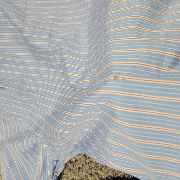 Polo Ralph Lauren Shirt Mens 16 34/35 Blue Orange Long Sleeve Estate Stripe FLAW - Picture 6 of 8